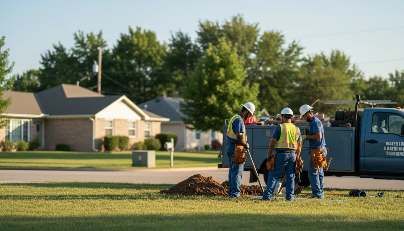 Residential water line and bathroom plumbing service in George, IA
